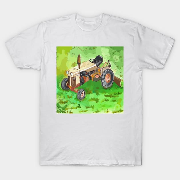 Artistic illustration of a antique Case tractor. T-Shirt by WelshDesigns